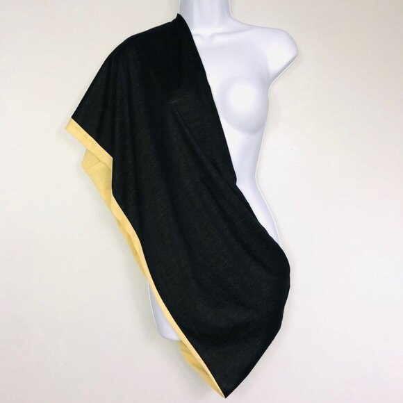 2 Chic Womens One Size Tan Black Infinity Scarf Accessory Reversible Pocket New - Picture 4 of 7